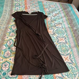 Brown wrap dress